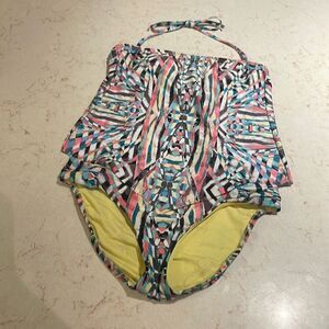 Becca handkerchief tankini halter bikini set SZ S/M
